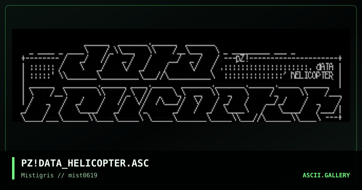 Data Helicopter, by pz, 2019