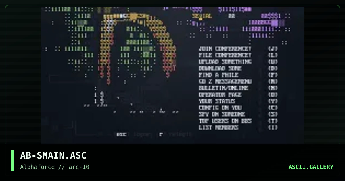 Serial BBS main-menu, by acid burn, 1998