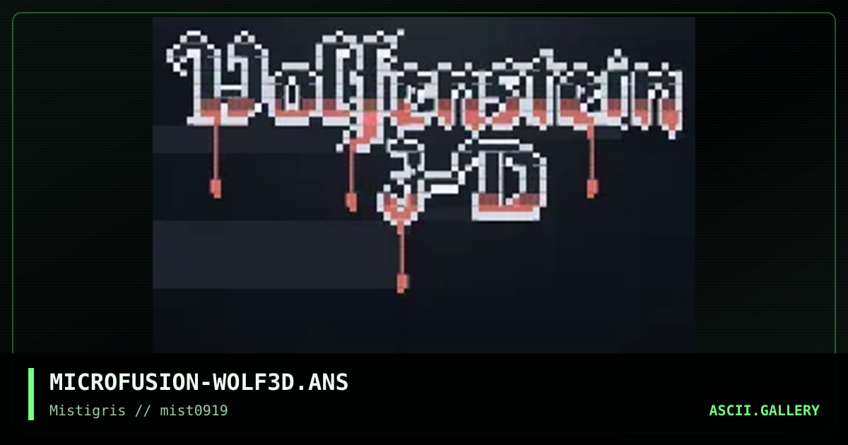 WoLFeNSTeiN 3-D, by microfusion, 2019