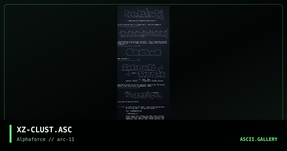 XZ-CLUST.ASC, by xzip, 1998