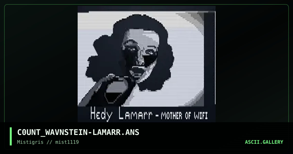 Hedy Lamarr, by c0unt wavnstein, 2019