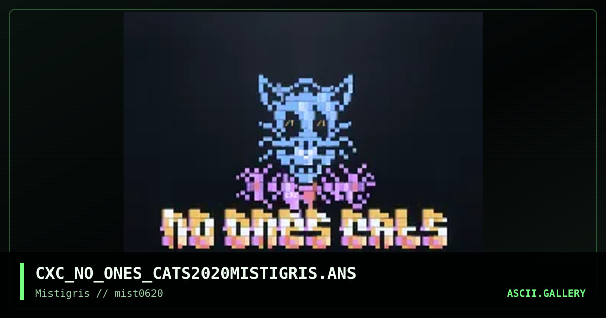 No One's Cats, by coaxcable, 2020