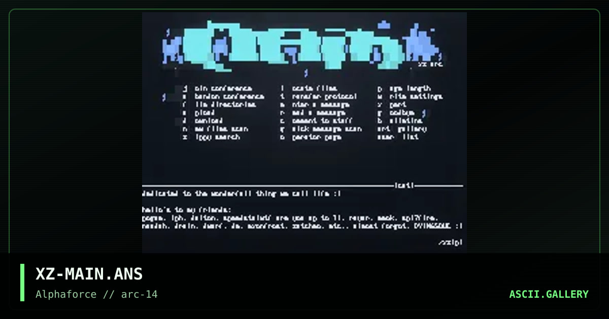 XZ-MAIN.ANS, by xzip, 1999