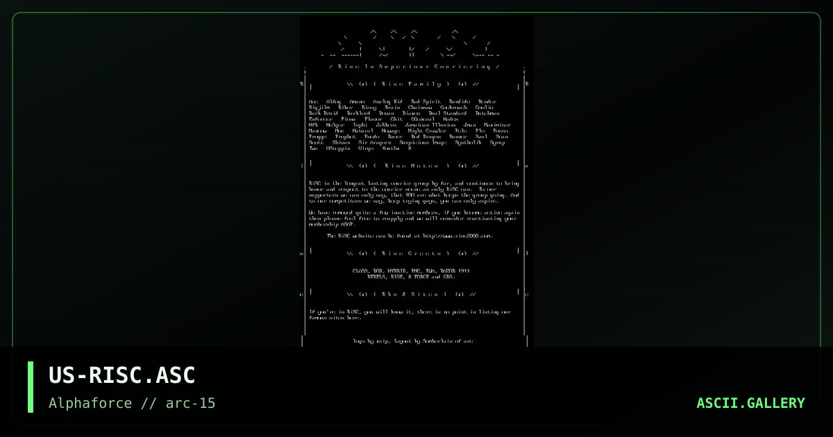 US-RISC.ASC, by xzip, somberlain, 1999