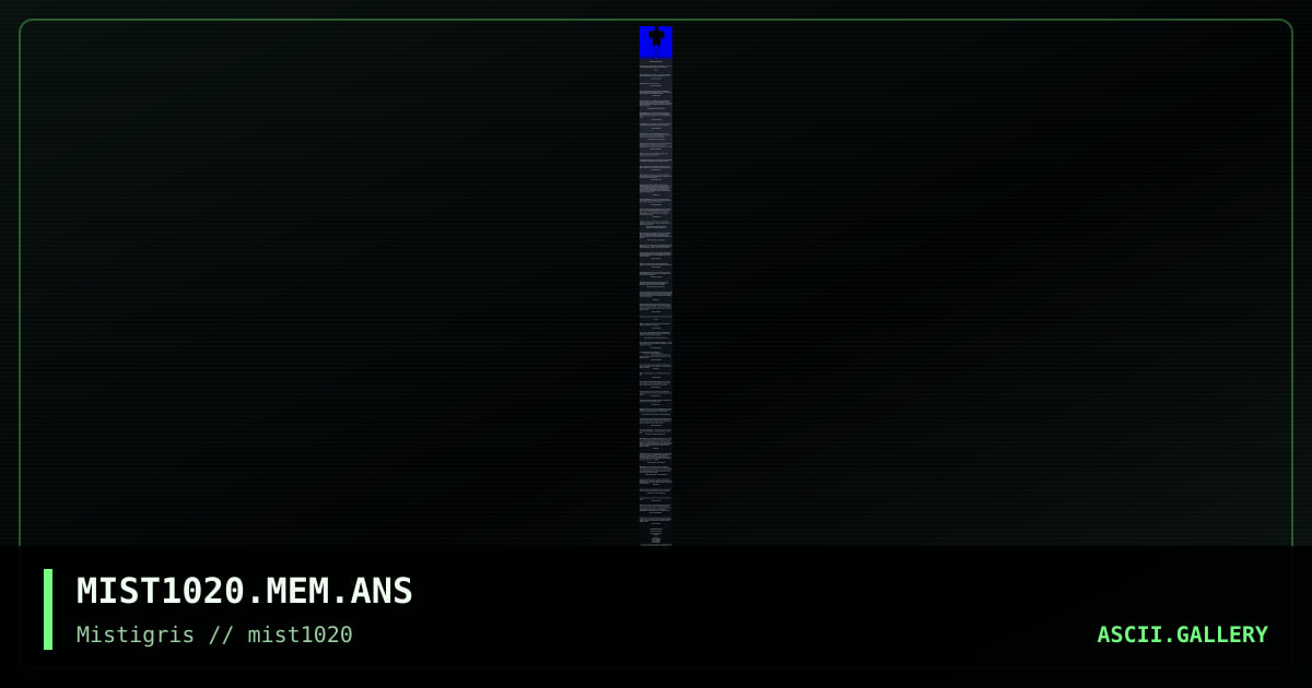 MIST1020 List of Contributors, by picrotoxin, cthulu, 2020
