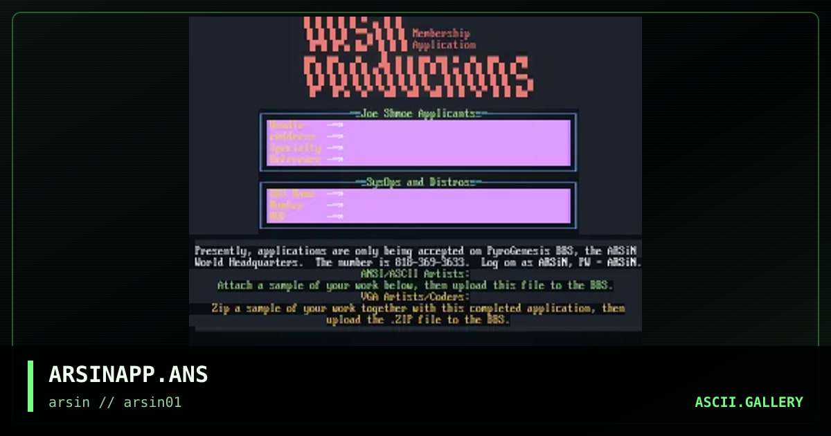 ARSINAPP.ANS, by maddog hoek, 1996