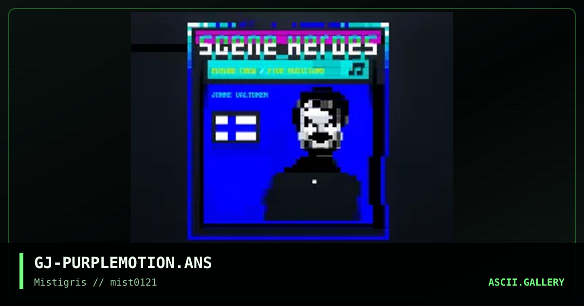 Scene Heroes: Purple Motion, by grymmjack, 2021