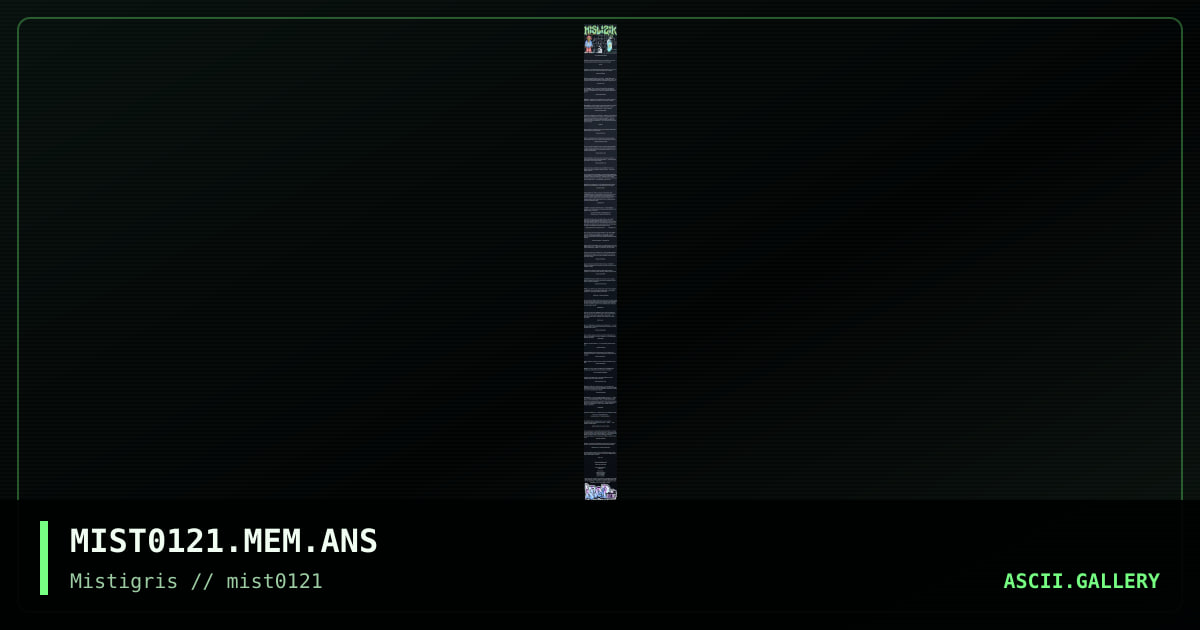 MIST0121 memberlist, by coaxcable, cthulu, 2021