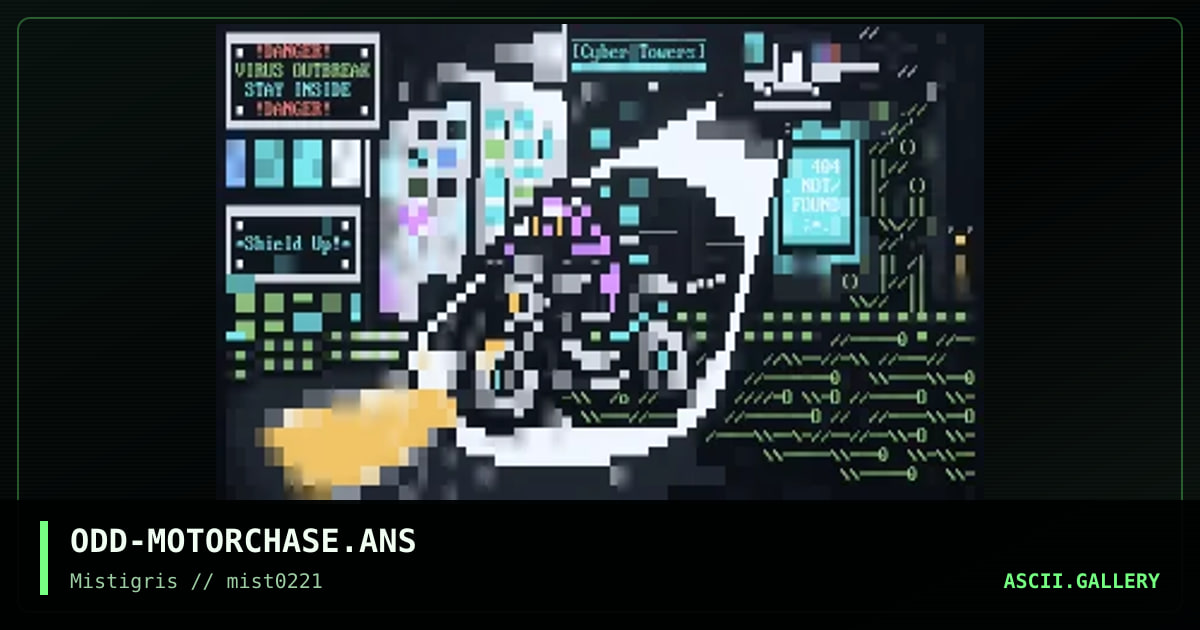 Cyberpunk Motorcycle Chase, by oddfirefox, 2021