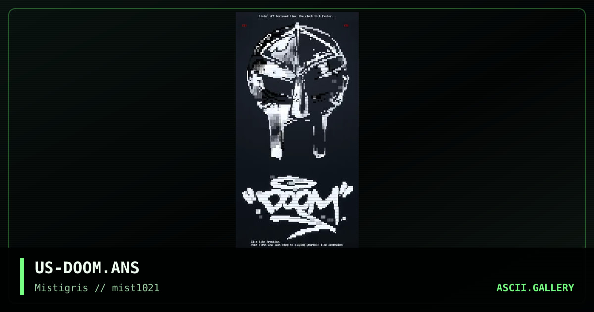 RIP MF DOOM, by cthulu, zeus ii, 2021