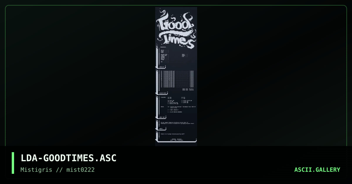 Good Times infofile template, by lda, 2022