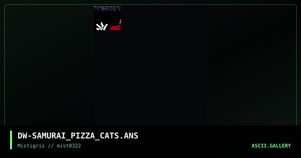 Samurai Pizza Cats, by dw, 2022