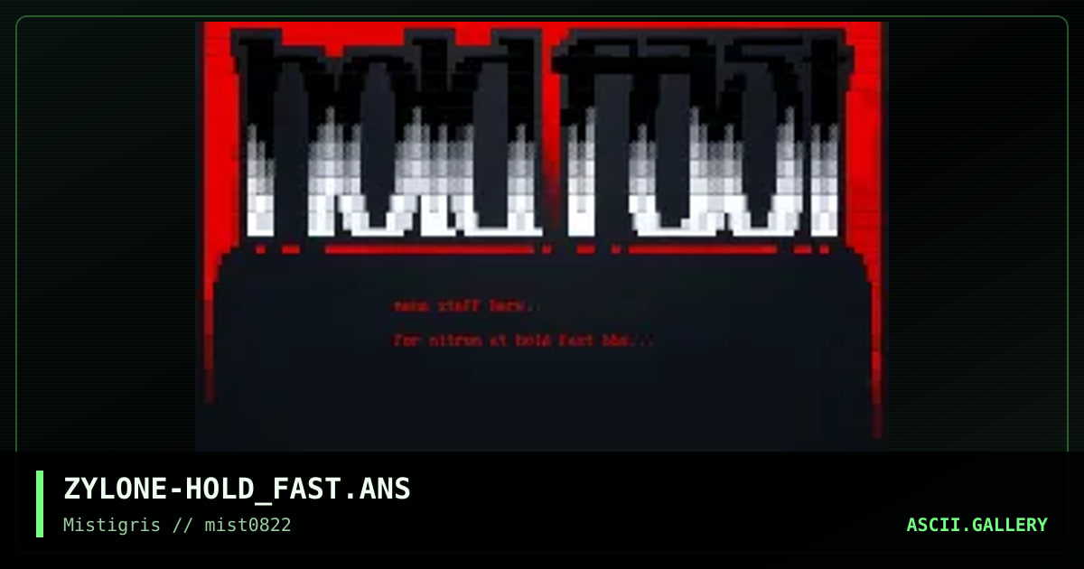 Hold Fast, by zylone, 2022