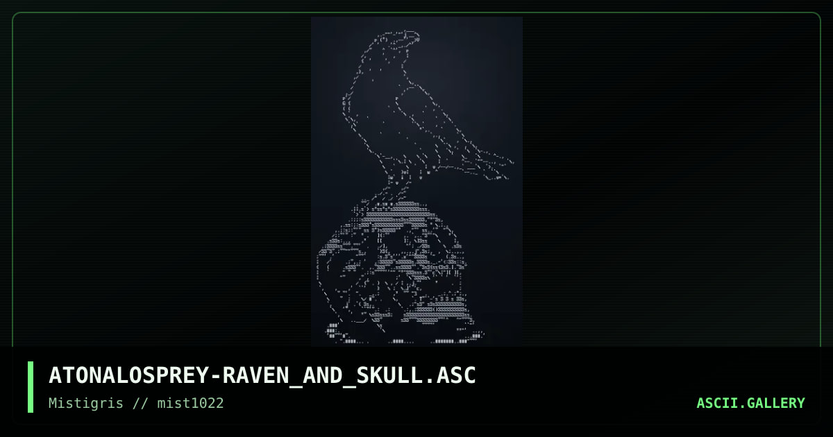 Raven and Skull, by atonal osprey, 2022