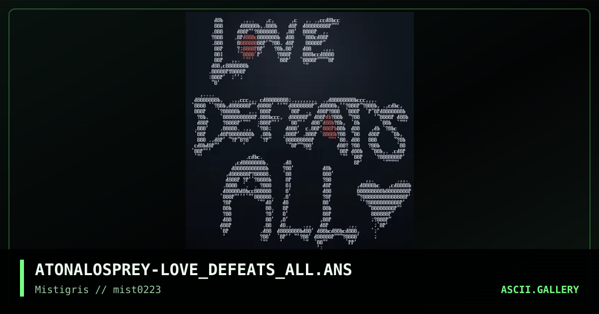 Love Defeats All logo, by atonal osprey, 2023