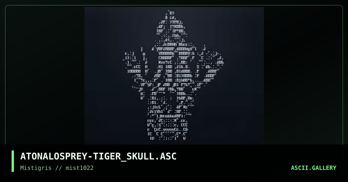 Tiger Skull, by atonal osprey, 2022