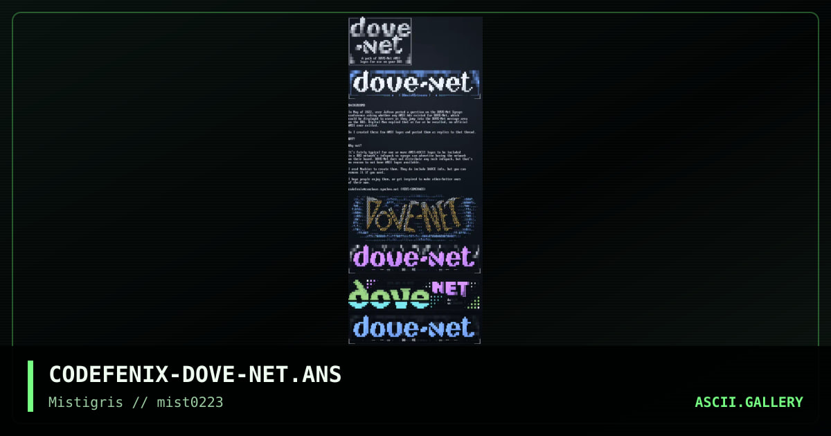 DOVE-Net logo package, by codefenix, 2023