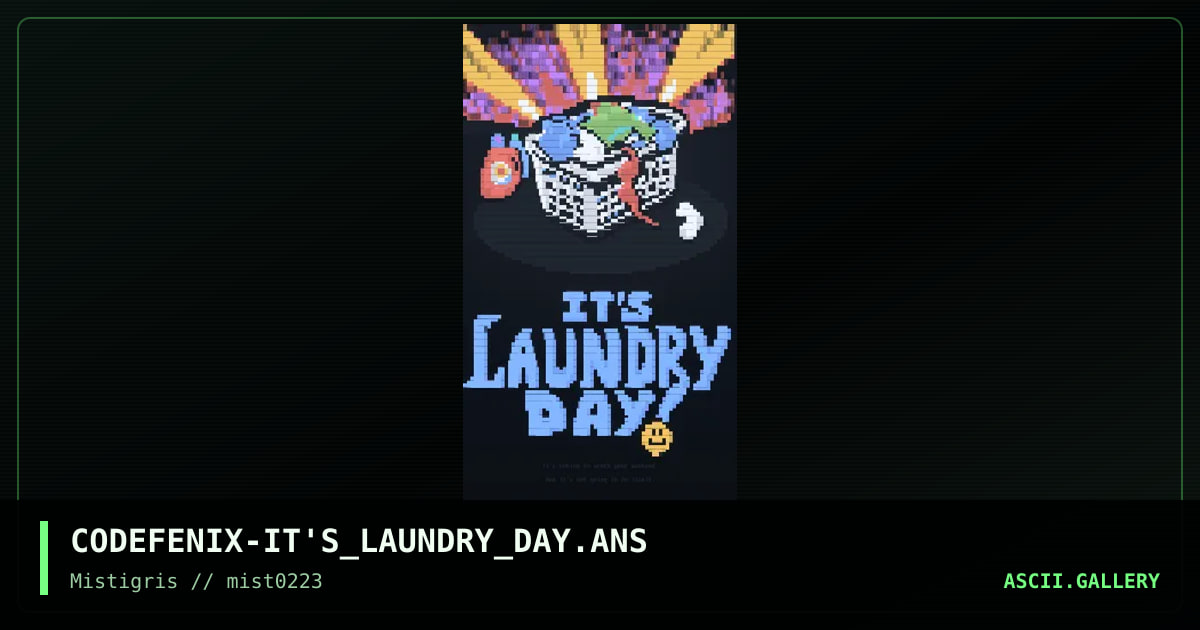It's Laundry Day!, by codefenix, 2023