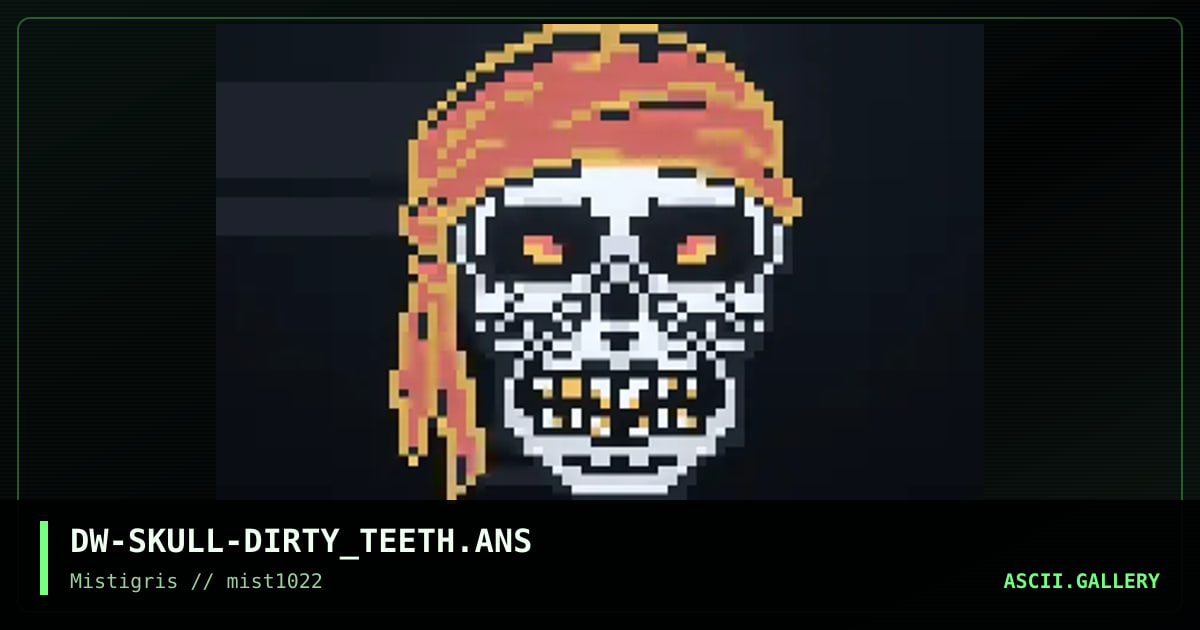 Dirty-teethed Pirate Skull, by dw, 2022