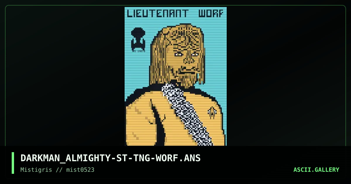 Lieutenant Worf, by darkman almighty, 2023
