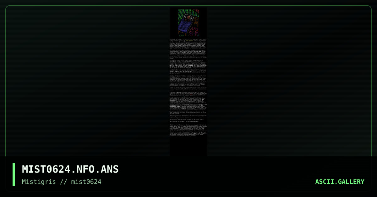 MIST0624 infofile, by cthulu, 2024
