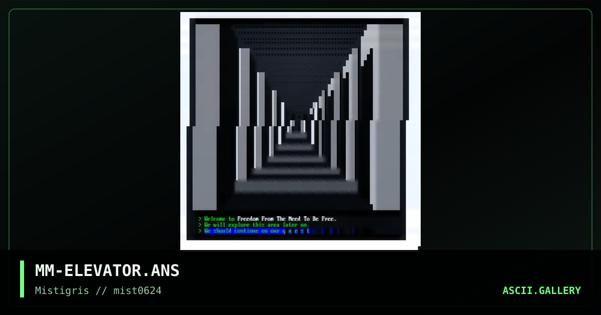 Elevator Down, by mavenmob, 2024