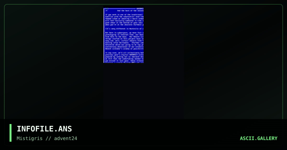ADVENT24 infofile, by cthulu, ndh, 2024