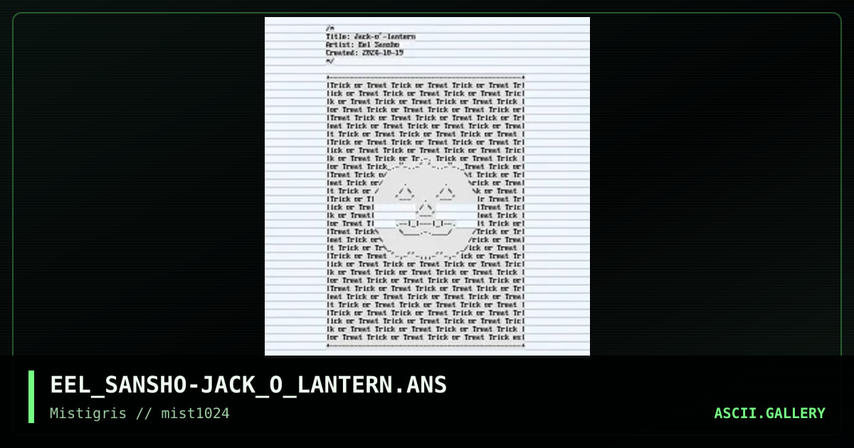 Jack-o'-lantern, by eel_sansho, 2024