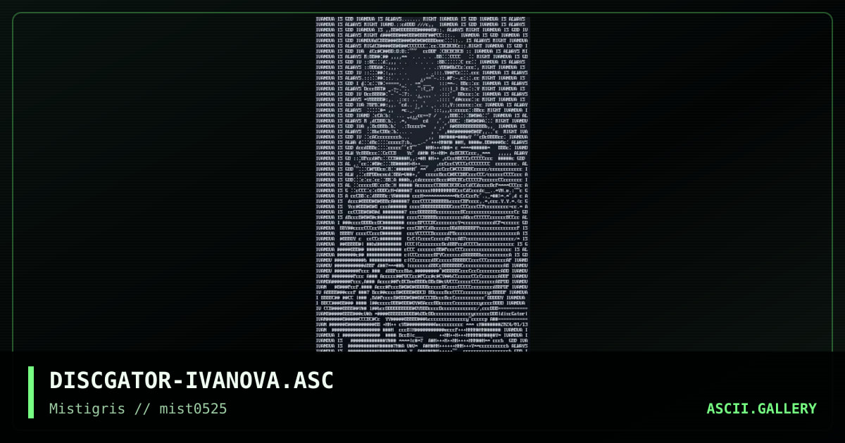 Ivanova is God, by discgator, 2025