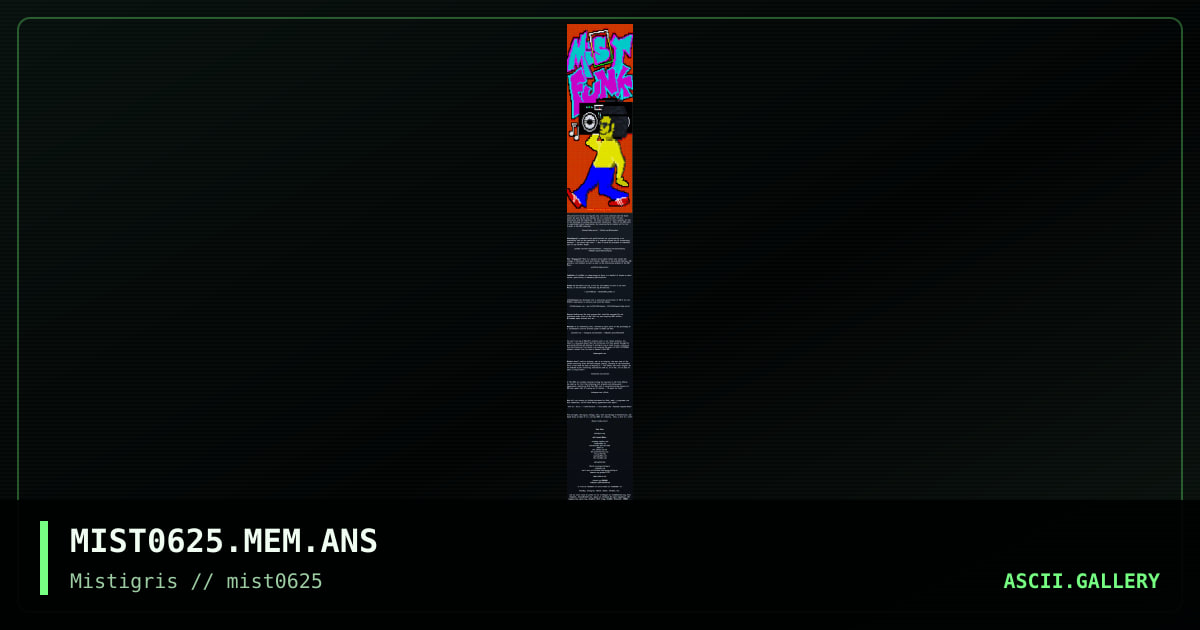 MIST0625 list of contributors, by 2stoned, 2025