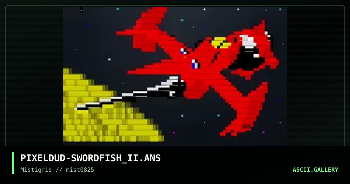 Swordfish II, by pixeldud, 2025