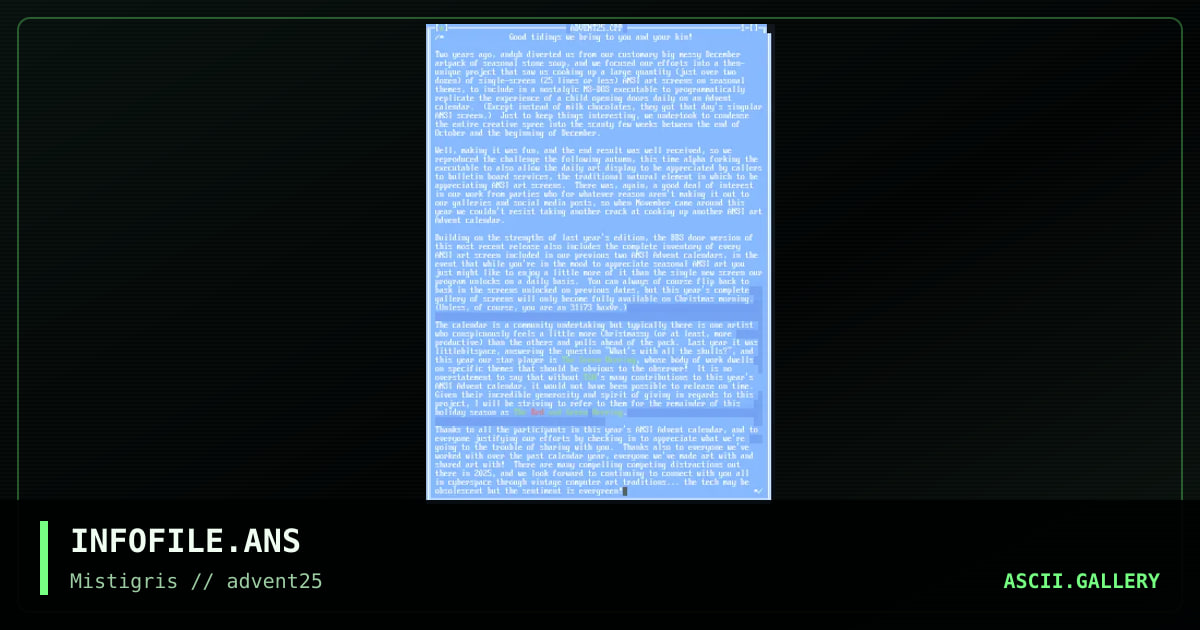 INFOFILE.ANS, by cthulu, 2025