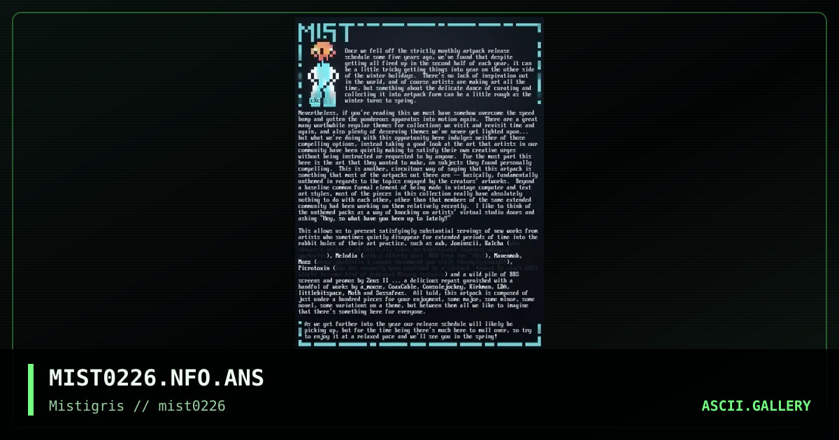 MIST0226 newsletter, by coaxcable, cthulu, 2026
