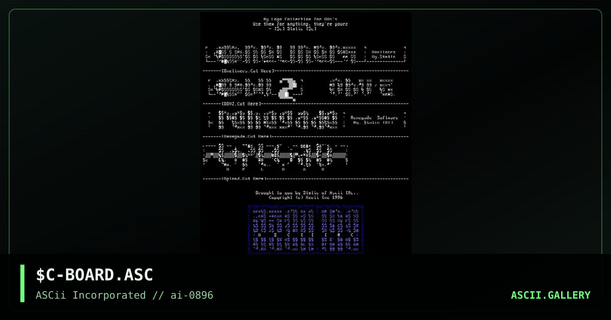 Board Ascii's [You can rip these], by static, 1996