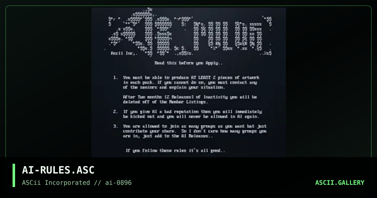 Ascii INc Rules, by static, 1996