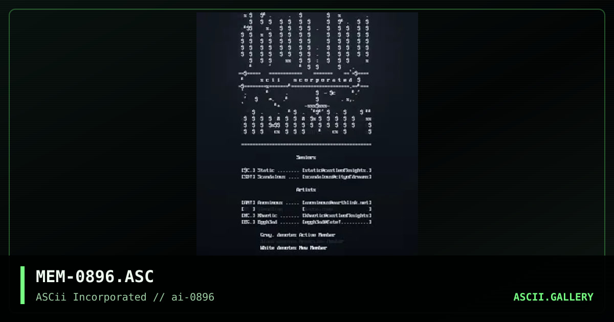 Aug,1996 Member Listings, by static, 1996