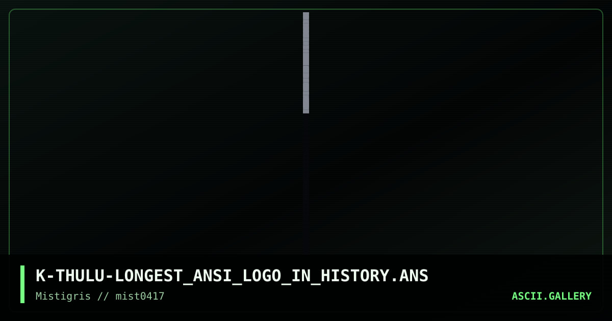 The longest ANSI logo in history, by cthulu, 2017