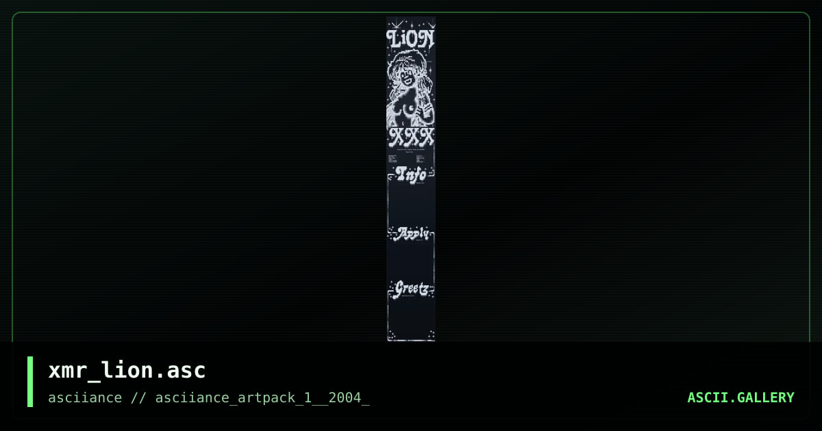xmr_lion.asc, by xmr, 2004