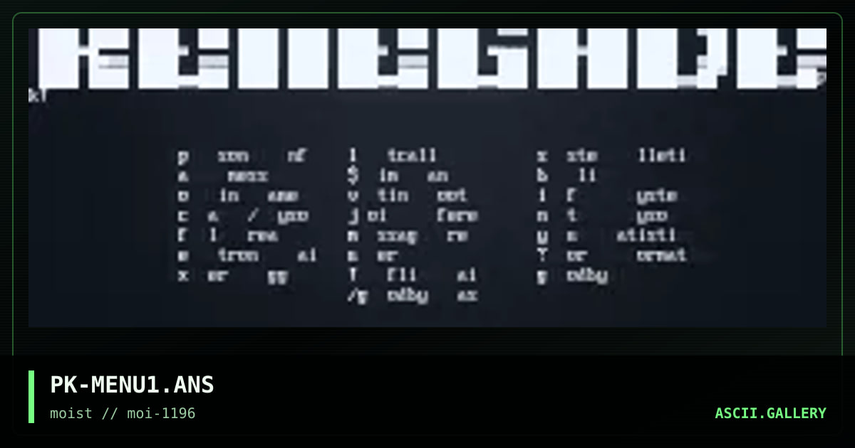 PK-MENU1.ANS, by psyco killer, 1996