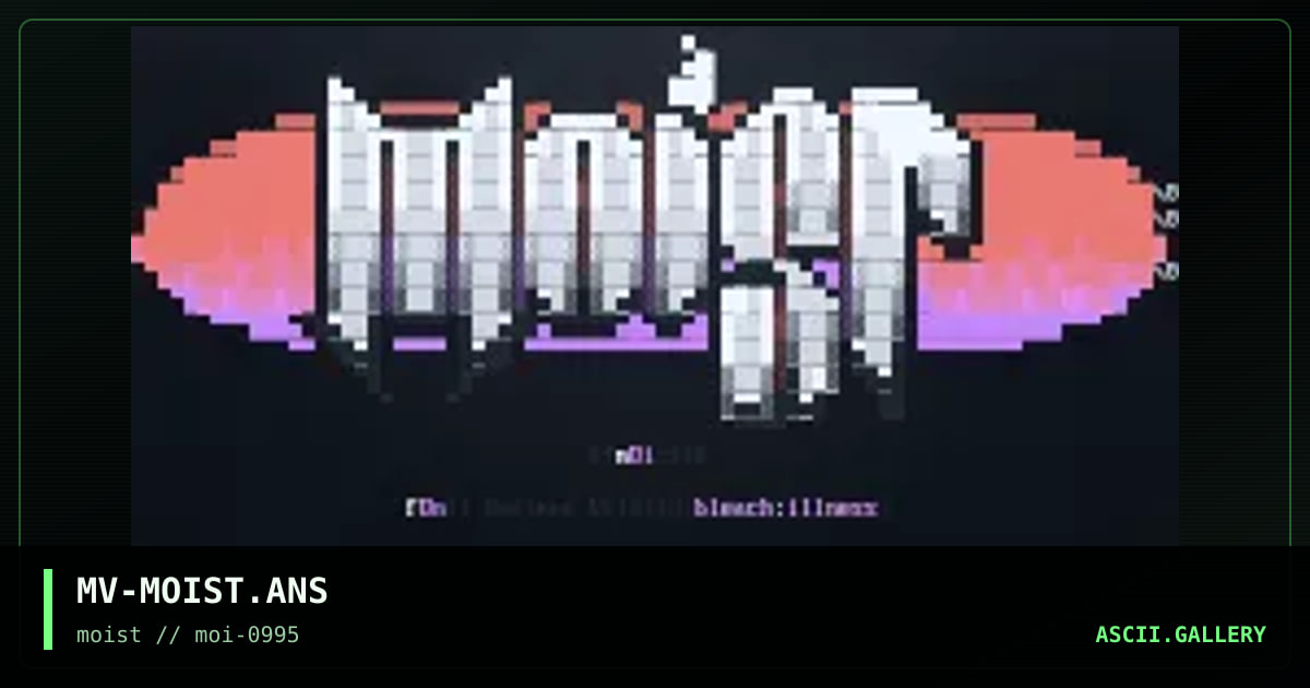 Moist Logo, by maximum velocity, 1995