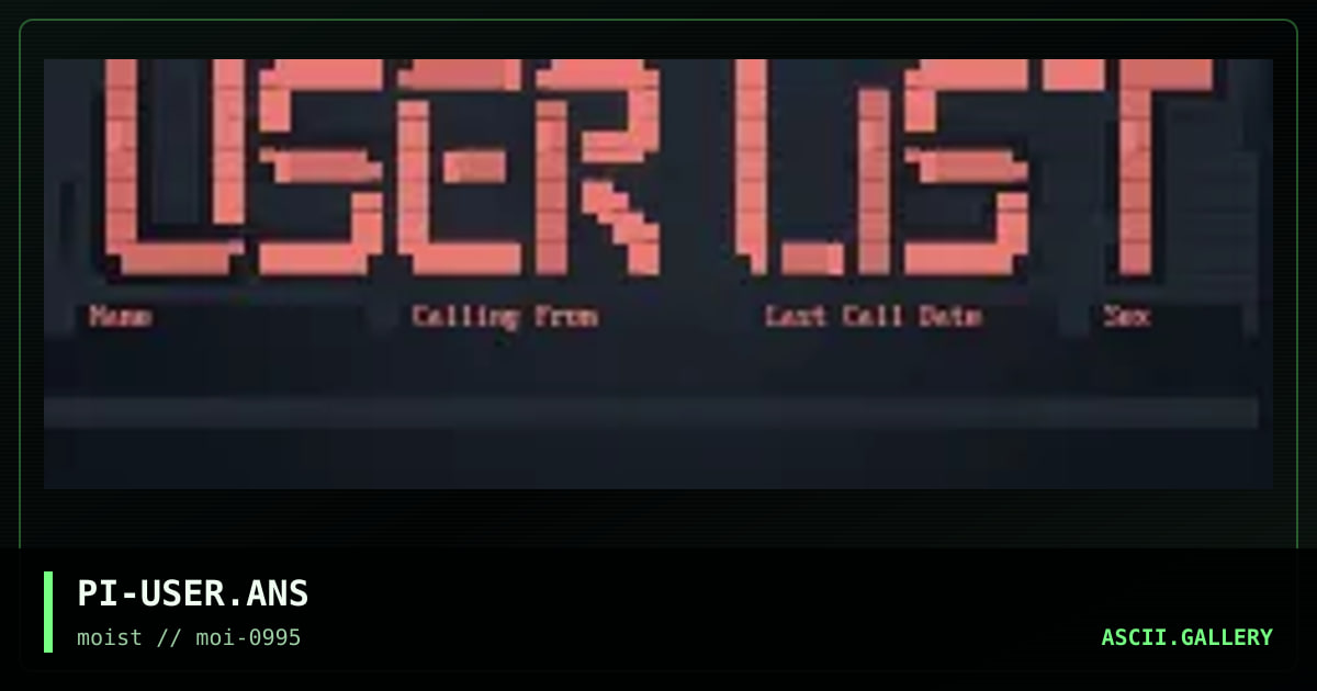 User Listing, by pinhead, 1995