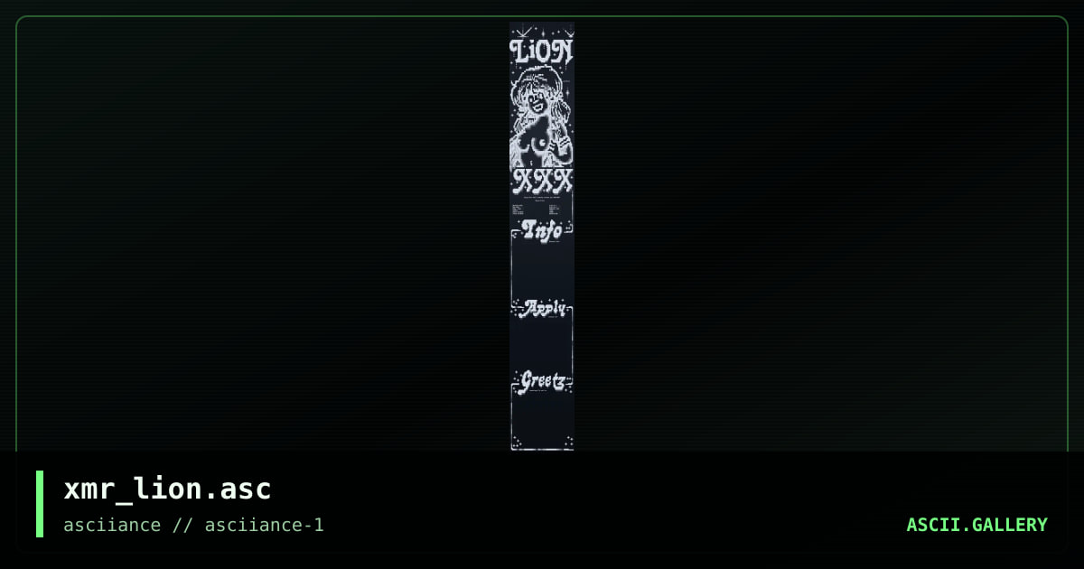 xmr_lion.asc, by xmr, 2004