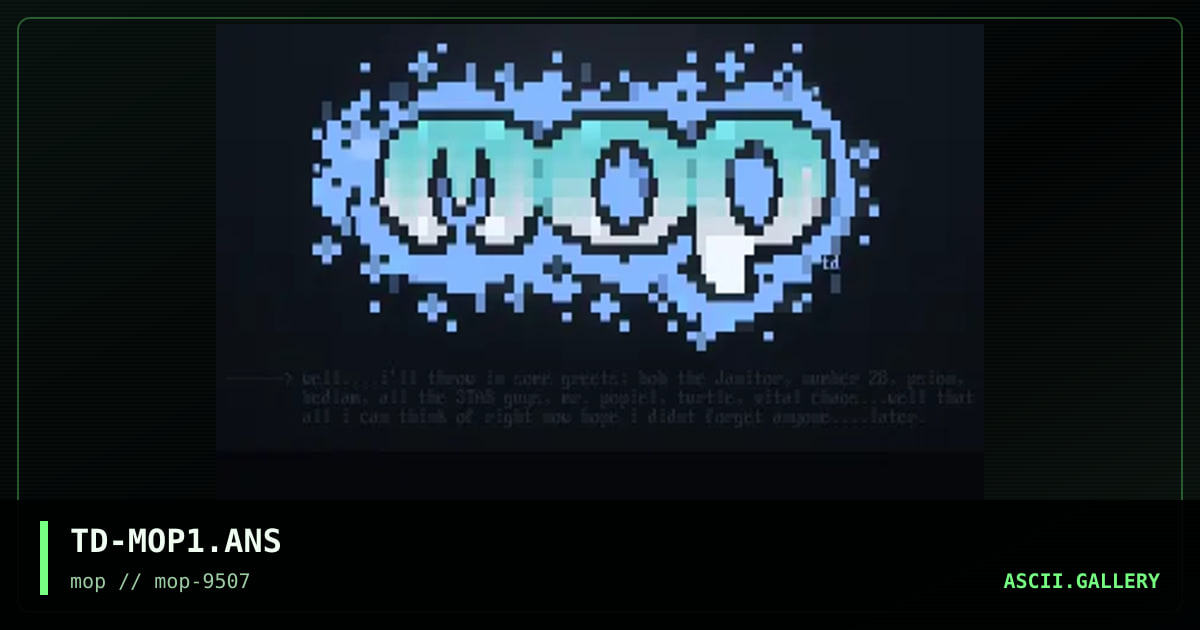 mop font, by tweed, 1995