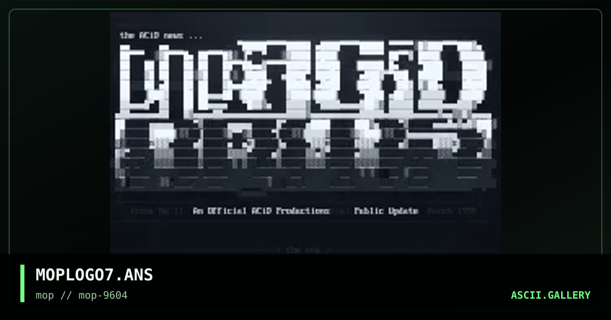 mop logo colly #7, by bedlam, number 28, night blade, pixel pusher, scribble, tung lo, unsane, 1996