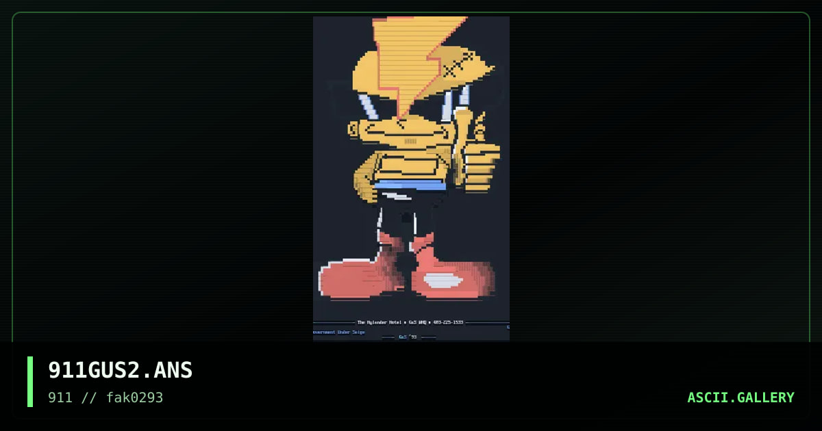 911GUS2.ANS, by straight jacket, 1993