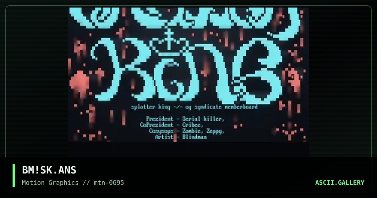 Splatter King, by blindman, 1995
