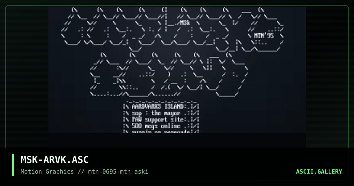Ardvarks Island, by msk, 1995
