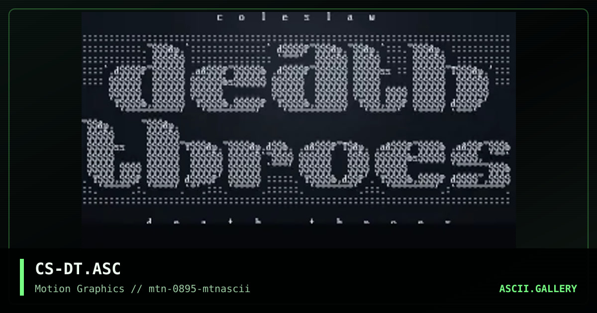 Death Throes, by coleslaw, 1995