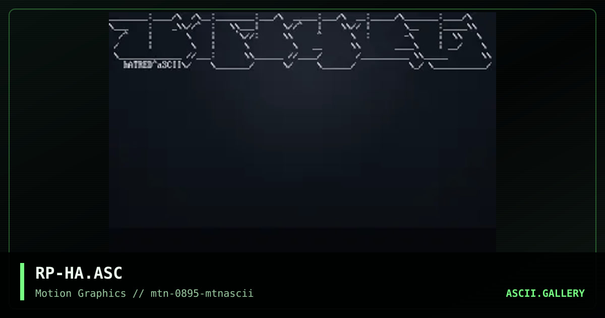 Hatred Ascii, by reptile, 1995