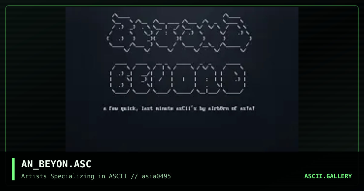 Beyond Ascii Fonts, by airborn, 1995